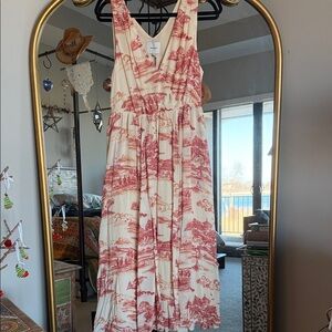 Reformation Pink and Cream Patterned Dress